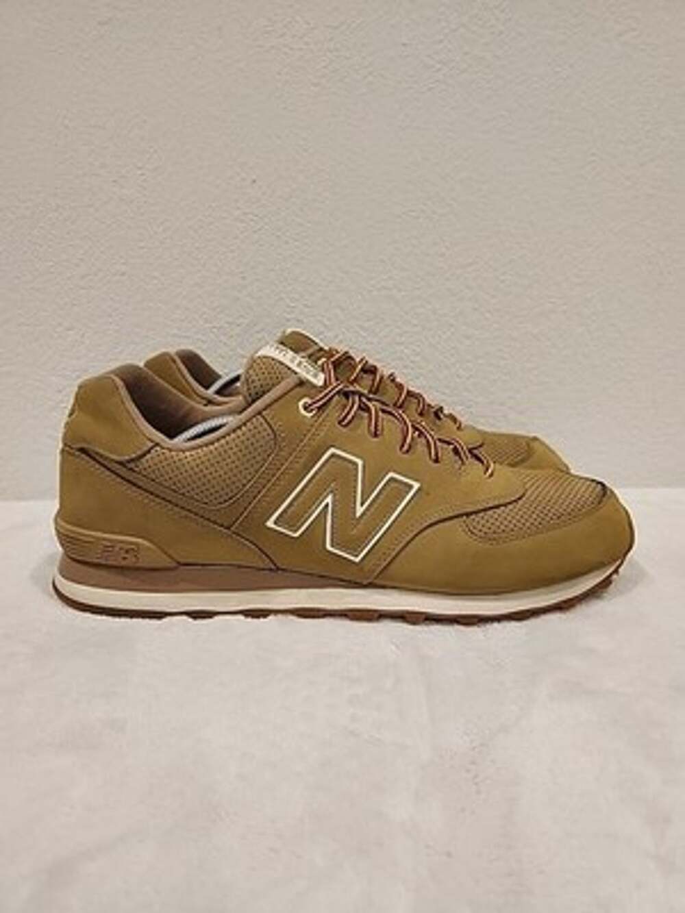 New Balance 574 Men's 13D Outdoor Linseed Sneakers Leather Shoes